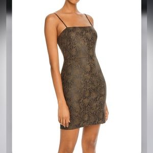 NWT AQUA brown snakeprint bodycon cocktail dress